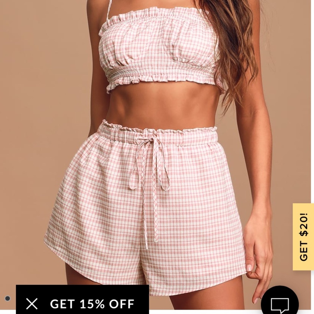 Pink Gingham Set